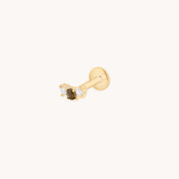 Smokey Quartz Cluster Piercing Stud in Solid Gold-Astrid & Miyu