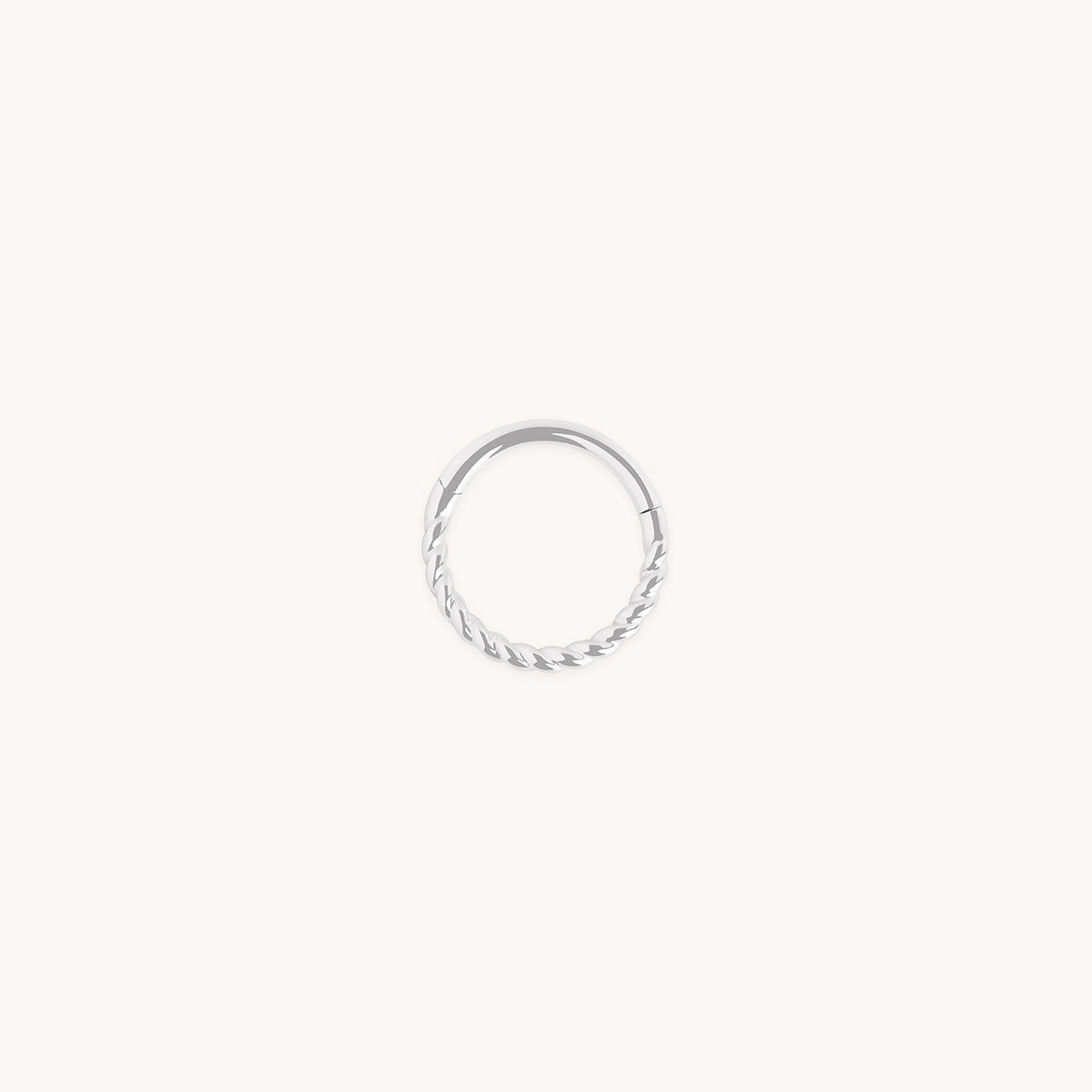 Twisted Rope Seamless Hoop in Solid White Gold-Astrid & Miyu