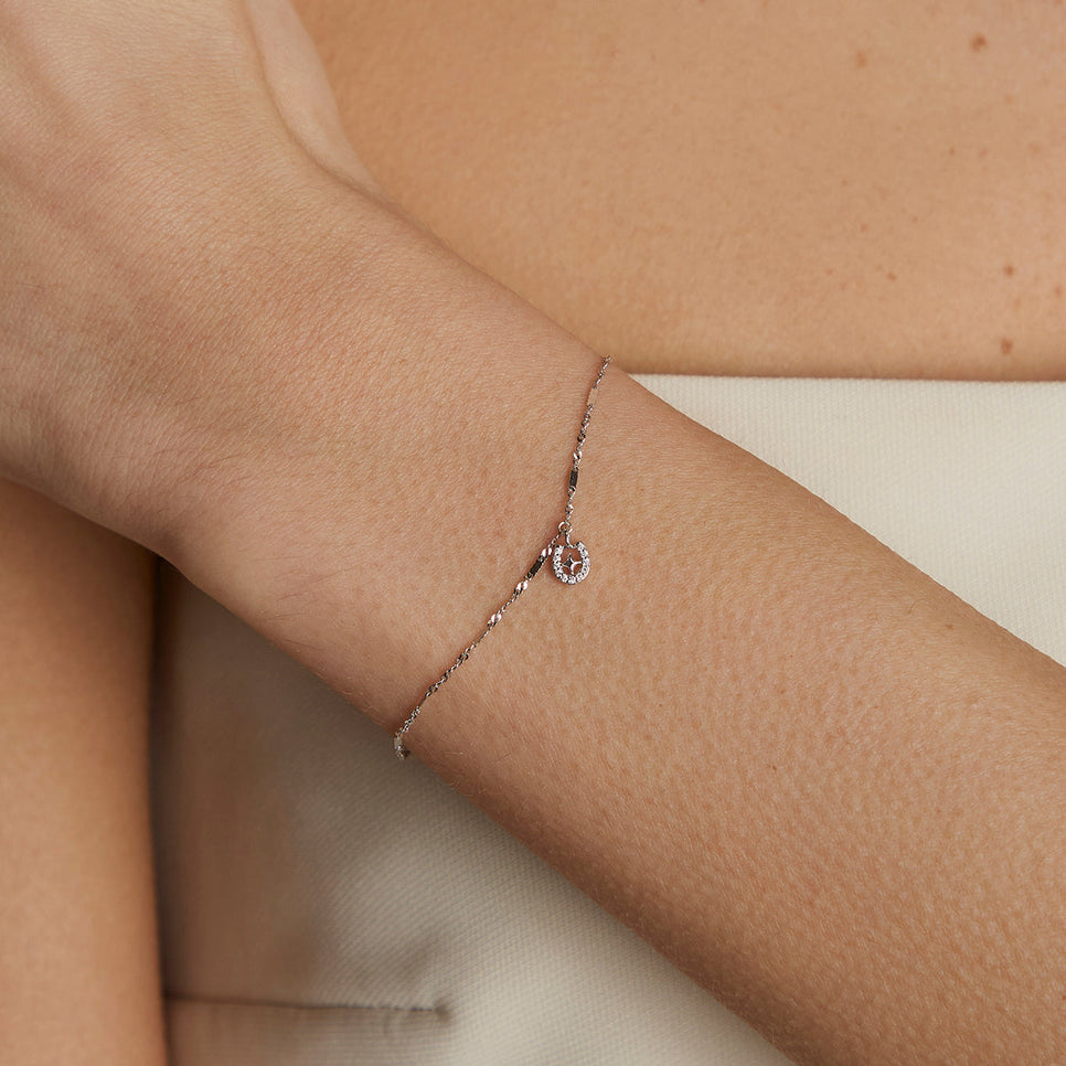 Diamond Pavé Horseshoe Charm 9k White Gold-Astrid & Miyu