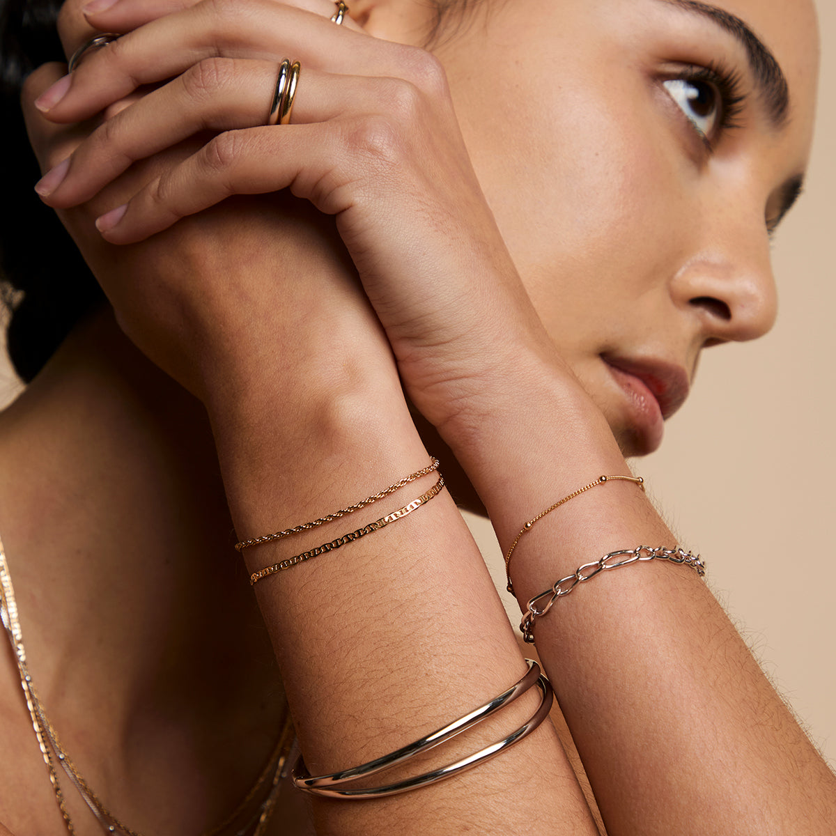 Illusion Double Chain Bracelet in Gold