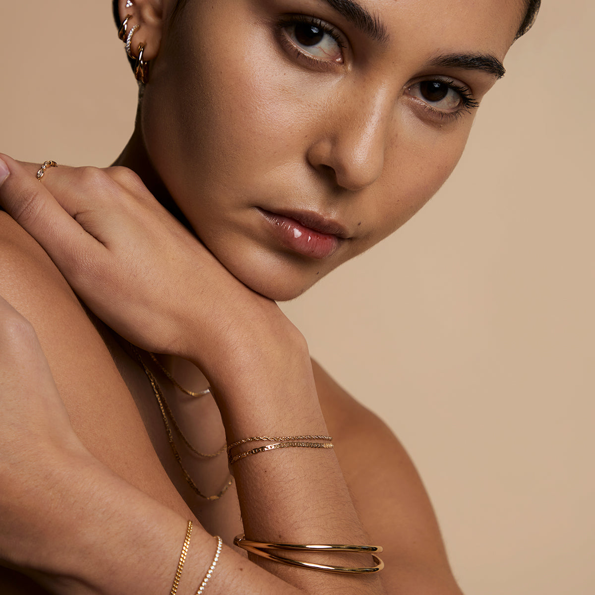 Illusion Double Chain Bracelet in Gold