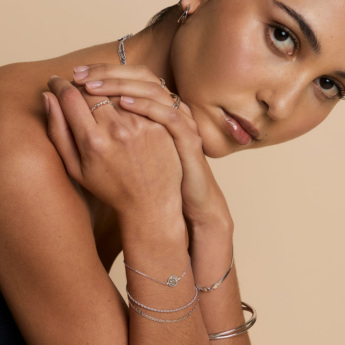 Illusion Double Chain Bracelet in Silver