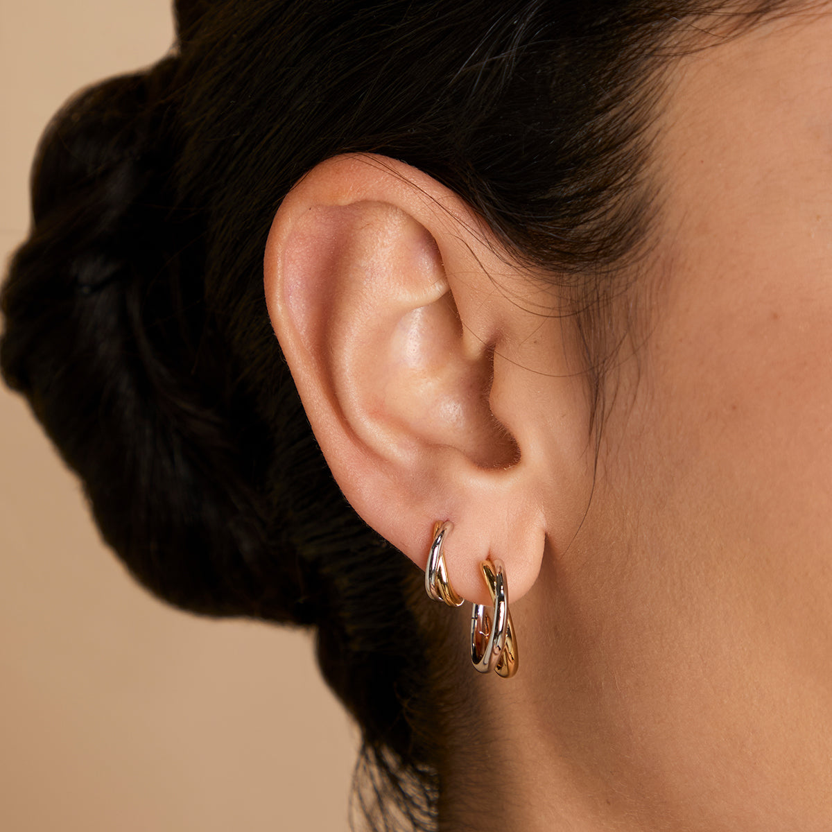 Crossover Illusion Hoops in Mixed Metal