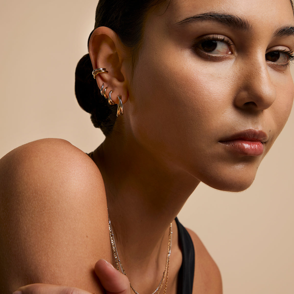 Crossover Illusion Hoops in Mixed Metal