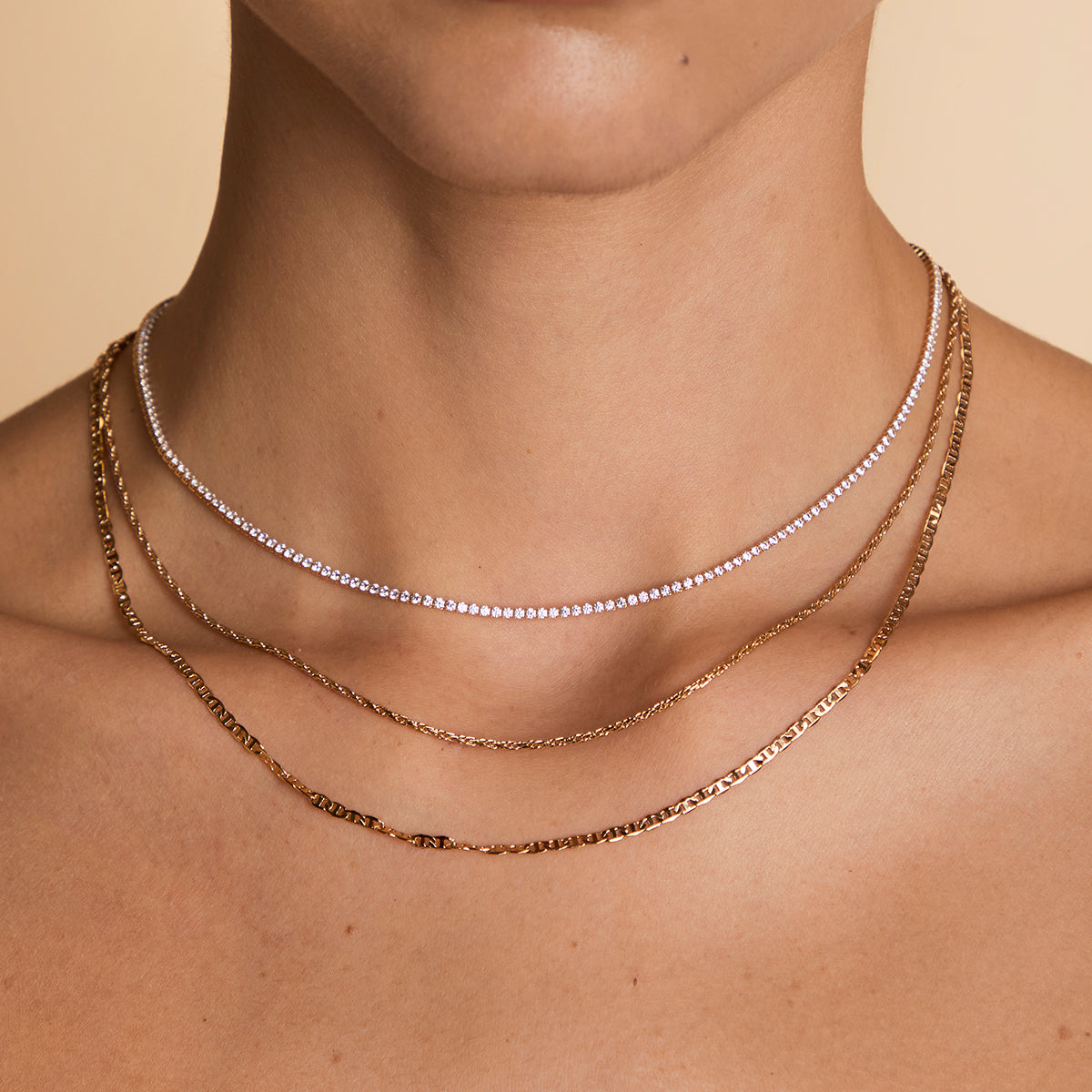 Illusion Double Chain Necklace in Gold