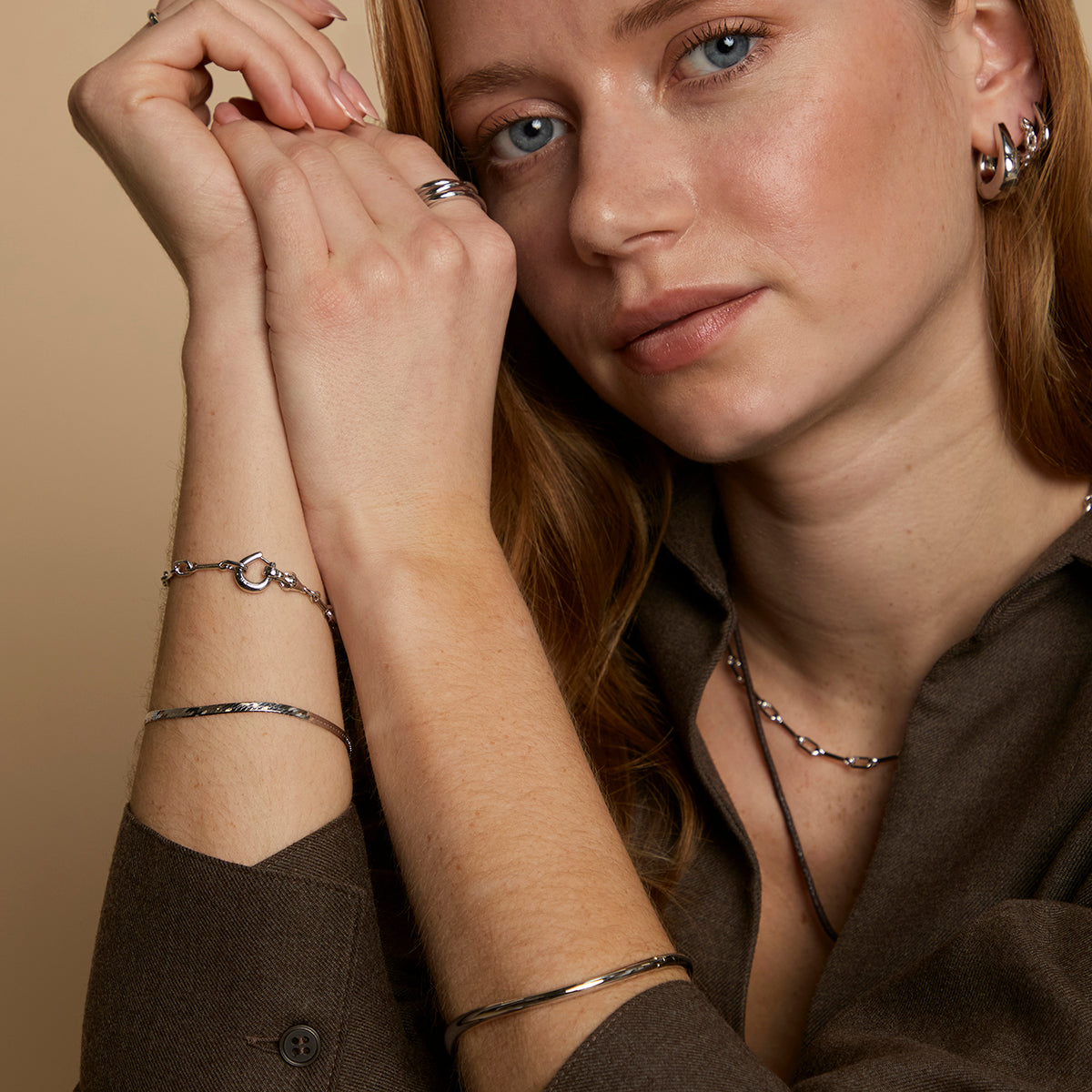 Hardware Chain Bracelet in Silver-Astrid & Miyu