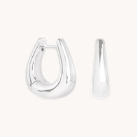 Saddle Medium Hoops in Silver-Astrid & Miyu
