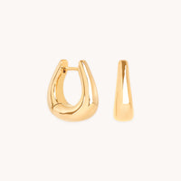 Saddle Small Hoops in Gold-Astrid & Miyu