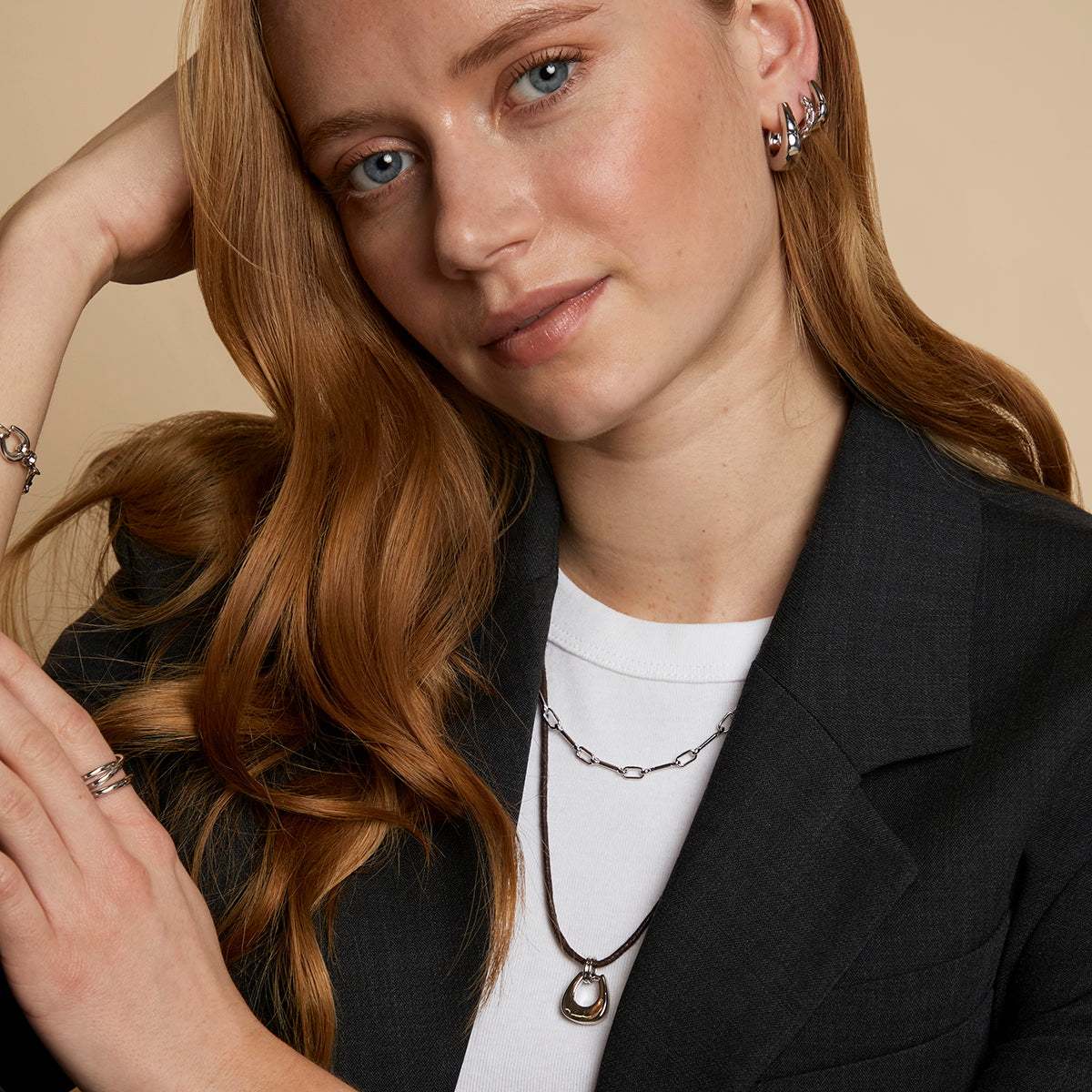 Hardware Chain Necklace in Silver-Astrid & Miyu