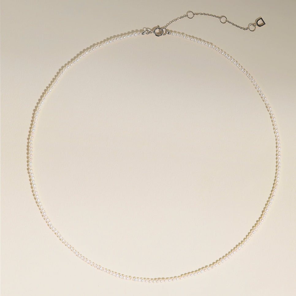 Pearl Necklace in Solid White Gold-Astrid & Miyu