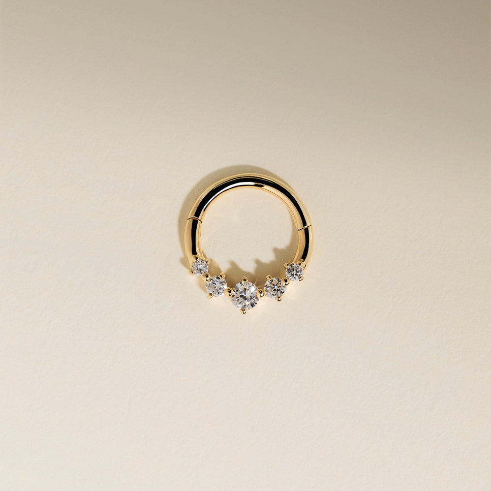 Diamond Daith Hoop in Solid Gold
