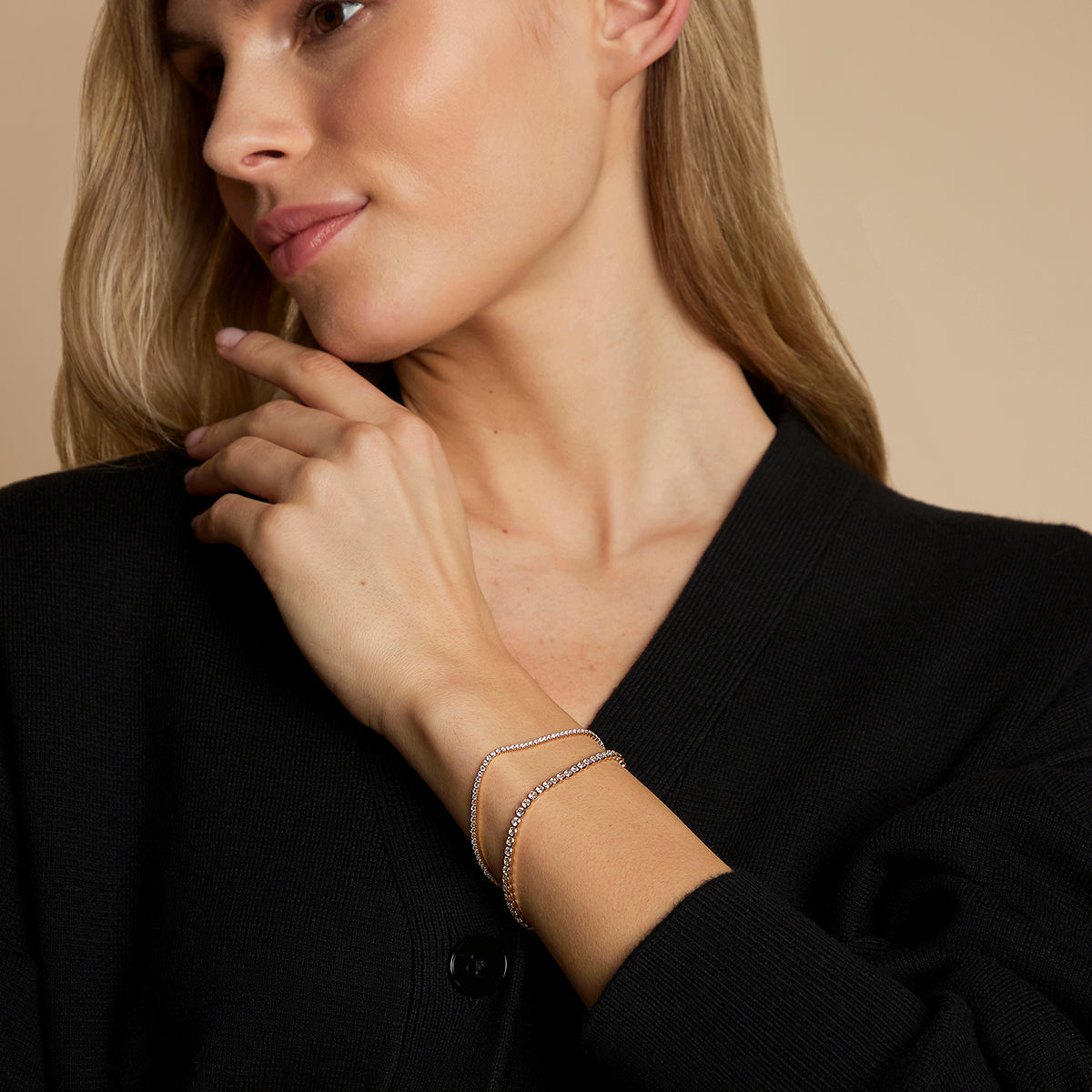 Tennis Bracelet Stacking Set in Gold