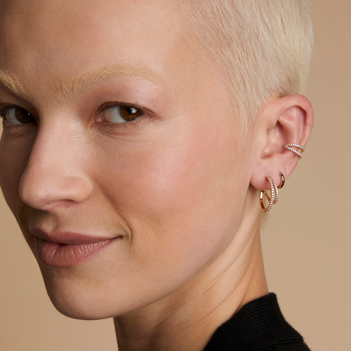 Illusion Hoops Stacking Set in Gold