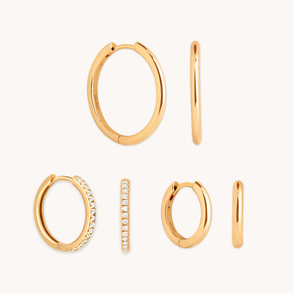 Essential Hoops Stacking Set in Gold