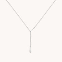 Molten Charm Lariat Necklace in Silver