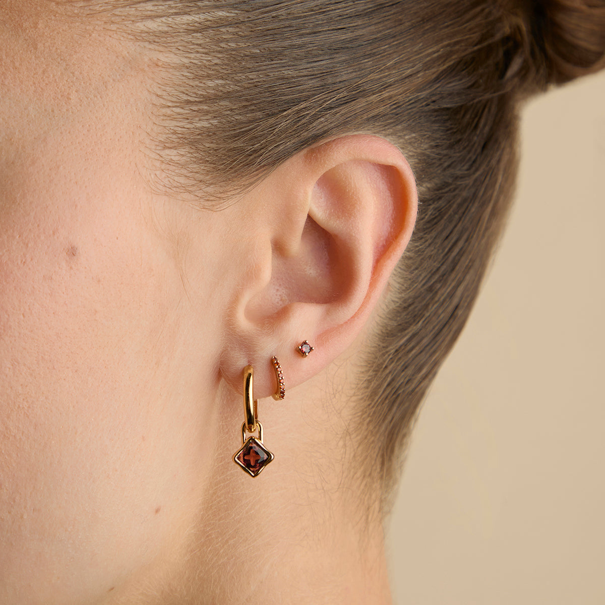 Garnet January Clip Charm in Gold-Astrid & Miyu