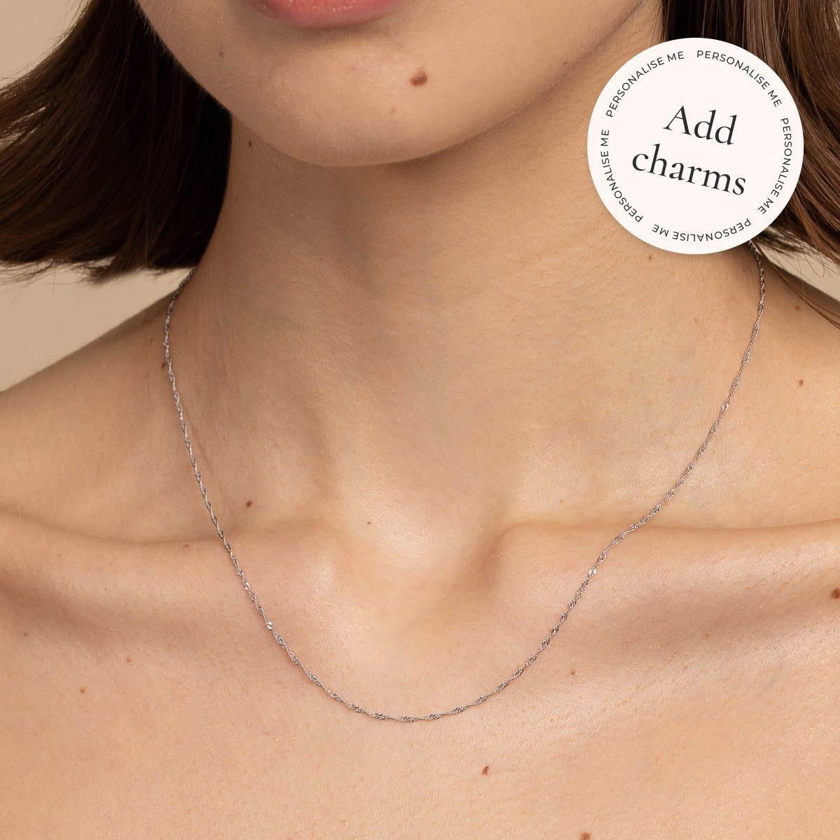 Charm Compatible Necklaces & Bracelets - Astrid Chain Necklace in Solid White Gold - - Astrid & Miyu