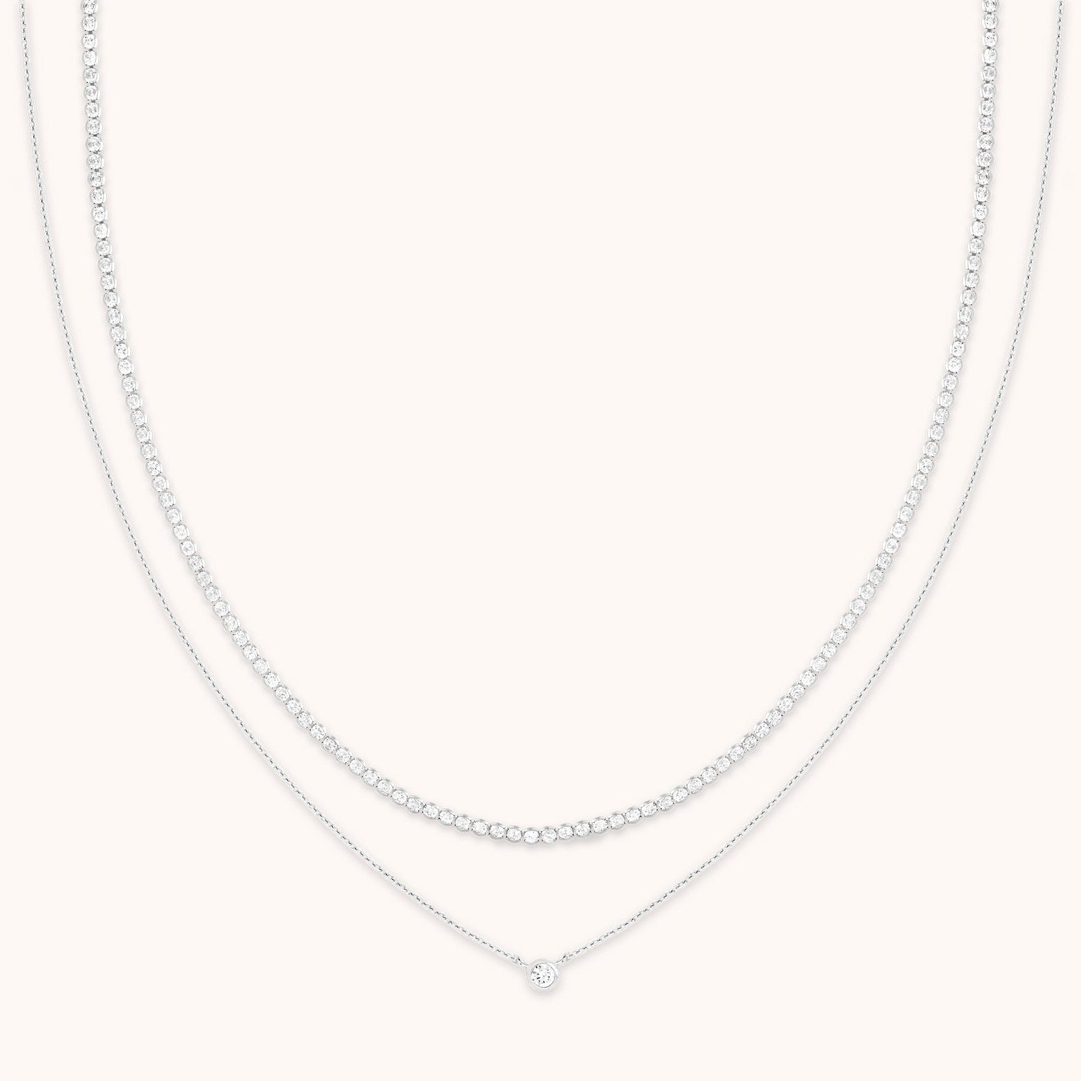 Gleam Tennis Necklace Gift Set in Silver