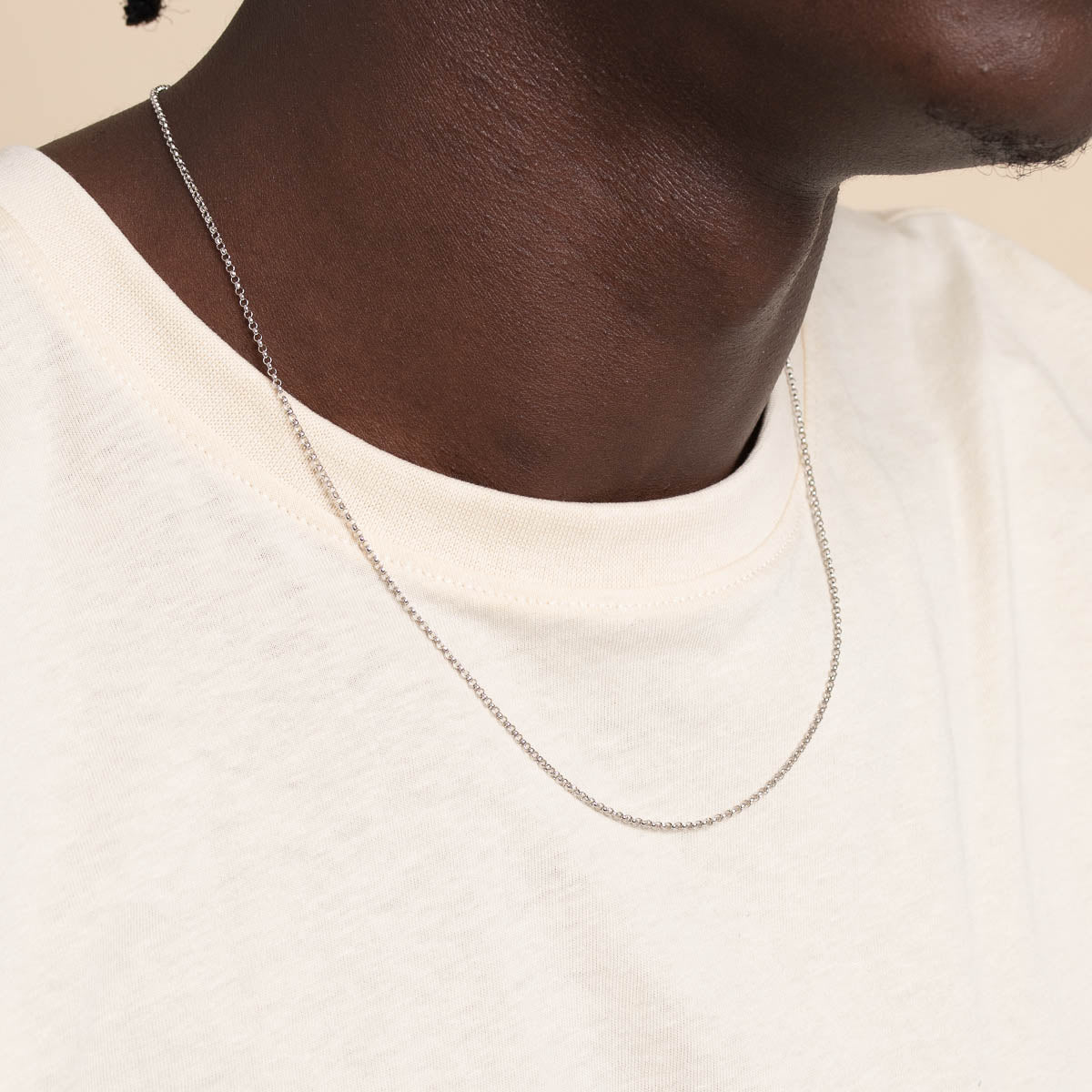 Gold Necklaces - Chelsea Story Chain Necklace in Solid White Gold - Story Chain - Astrid & Miyu