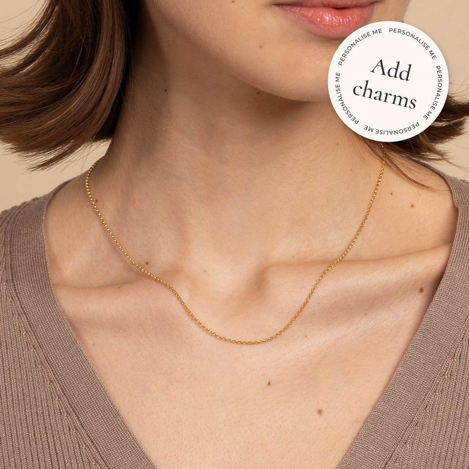 Gold Necklaces - Chelsea Story Chain Necklace in Solid Gold - Story Chain - Astrid & Miyu