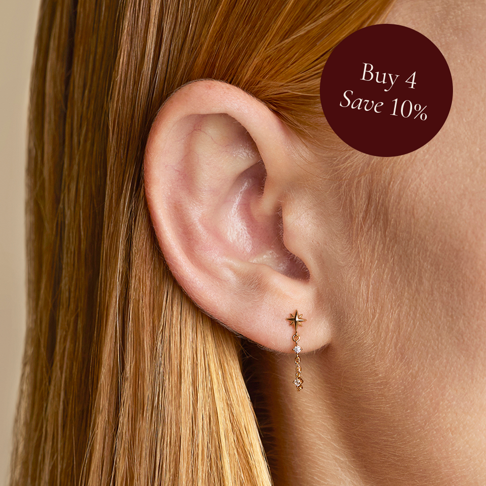 Star Trail Studs Cracker in Gold