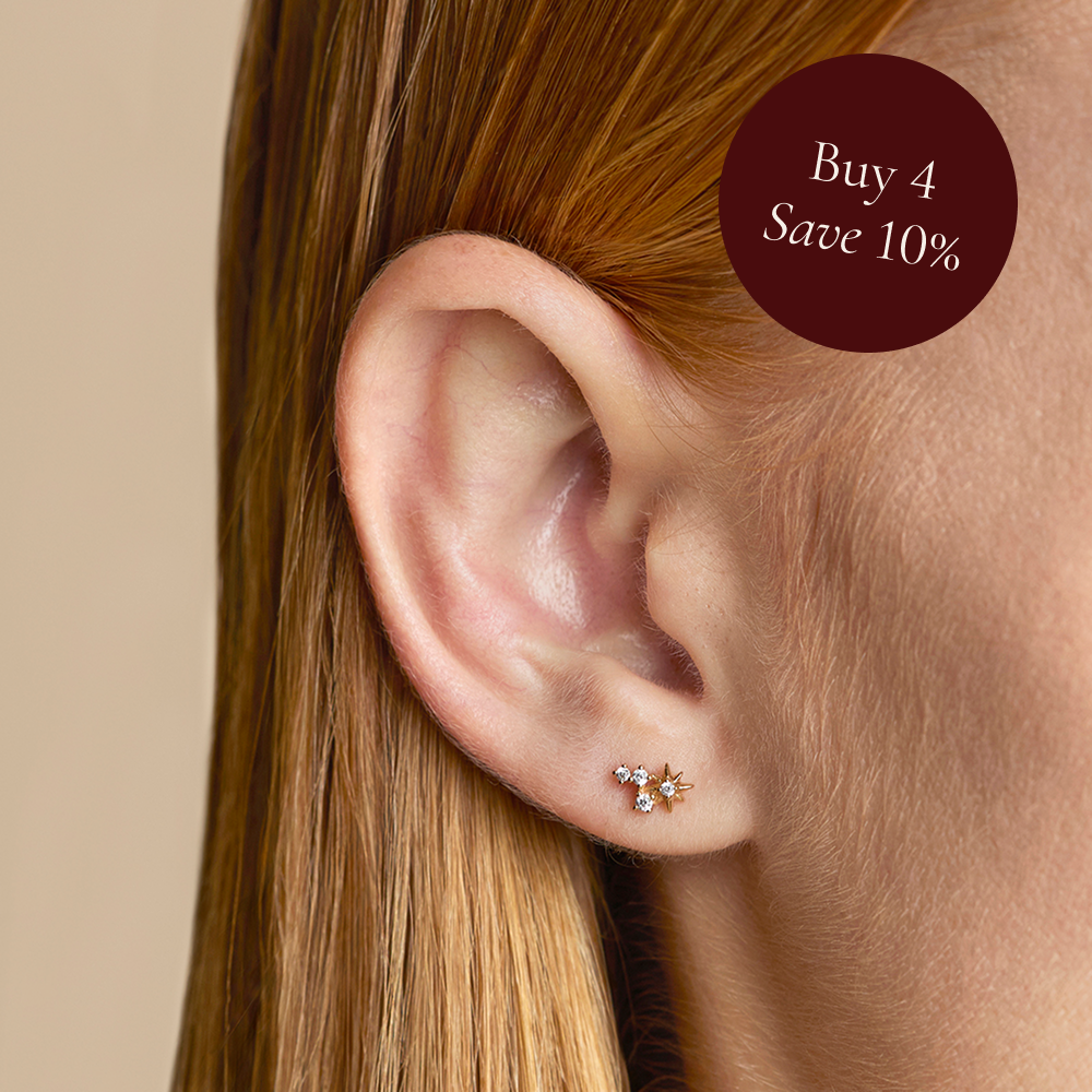 Twilight Star Studs Cracker in Gold