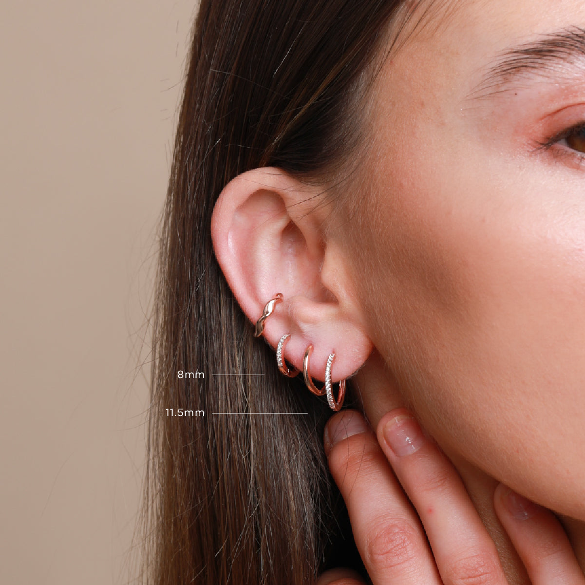 Jewelled Hoop in Rose Gold