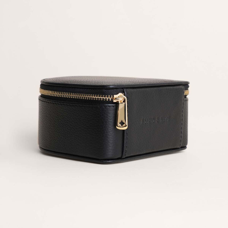 Leather Jewellery Box in Black