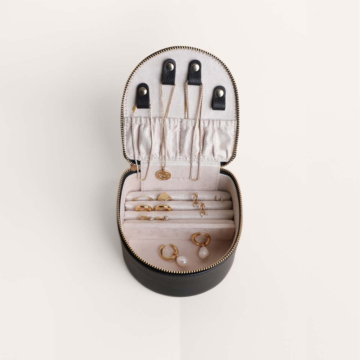 Leather Jewellery Box in Black