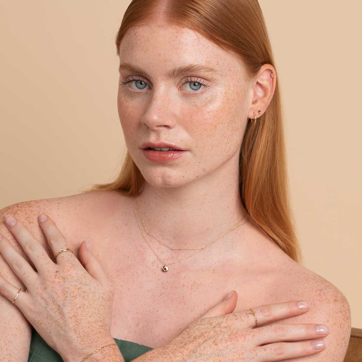 July Ruby Birthstone Earrings in Solid Gold