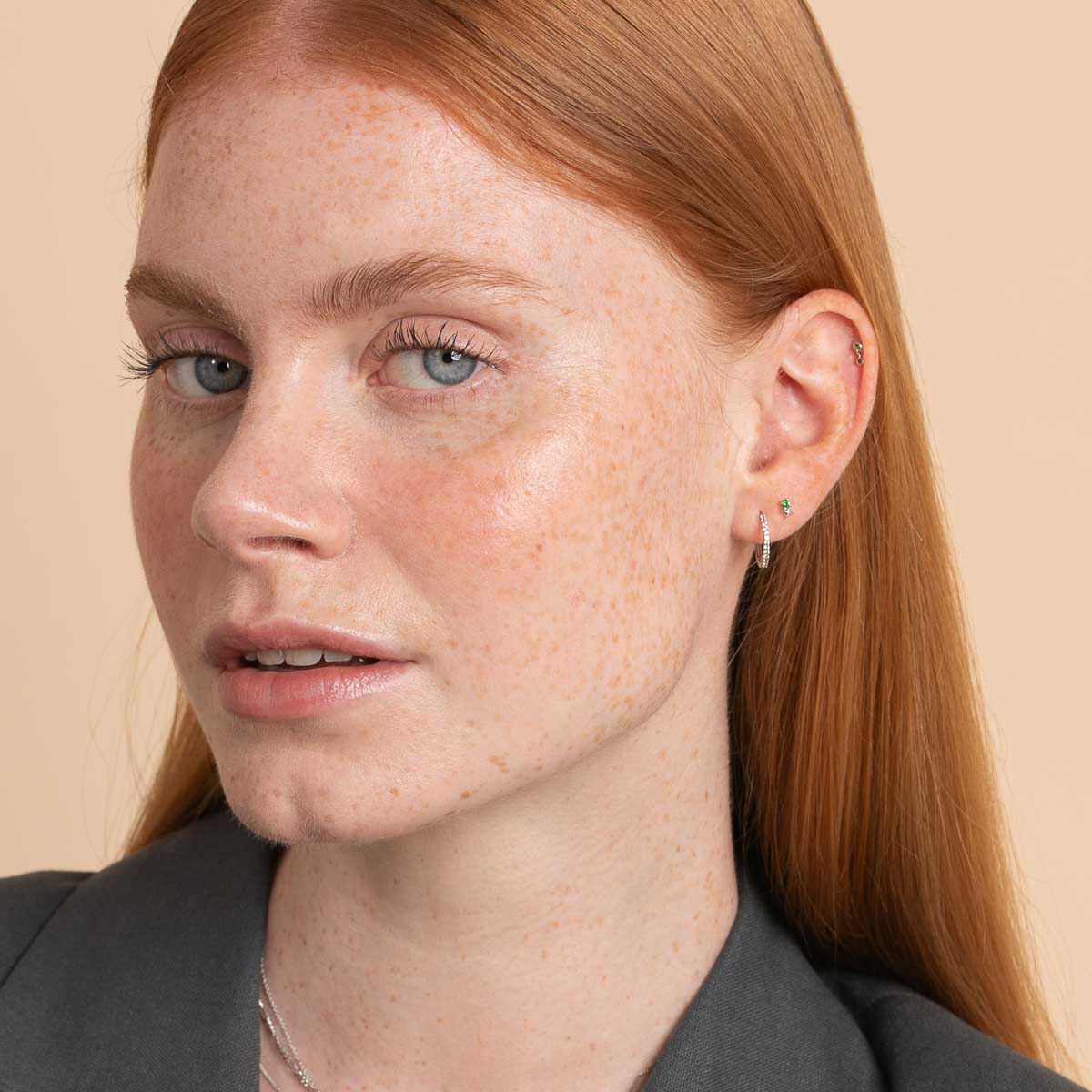 May Tsavorite Birthstone Necklace in Solid White Gold