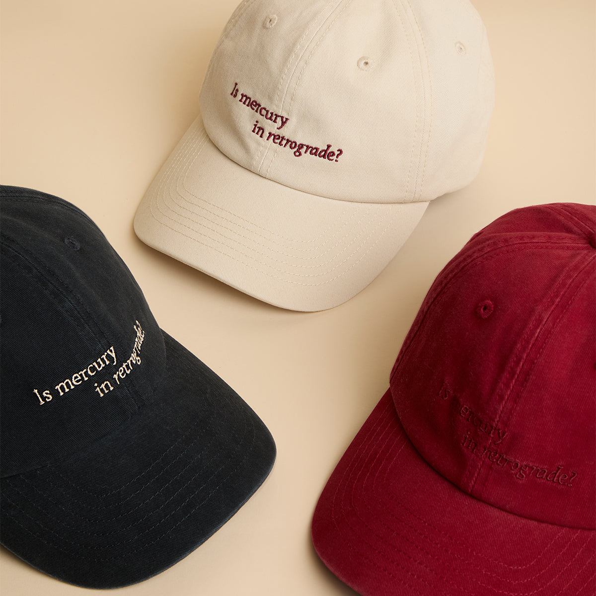 Mercury in Retrograde Cap in Red