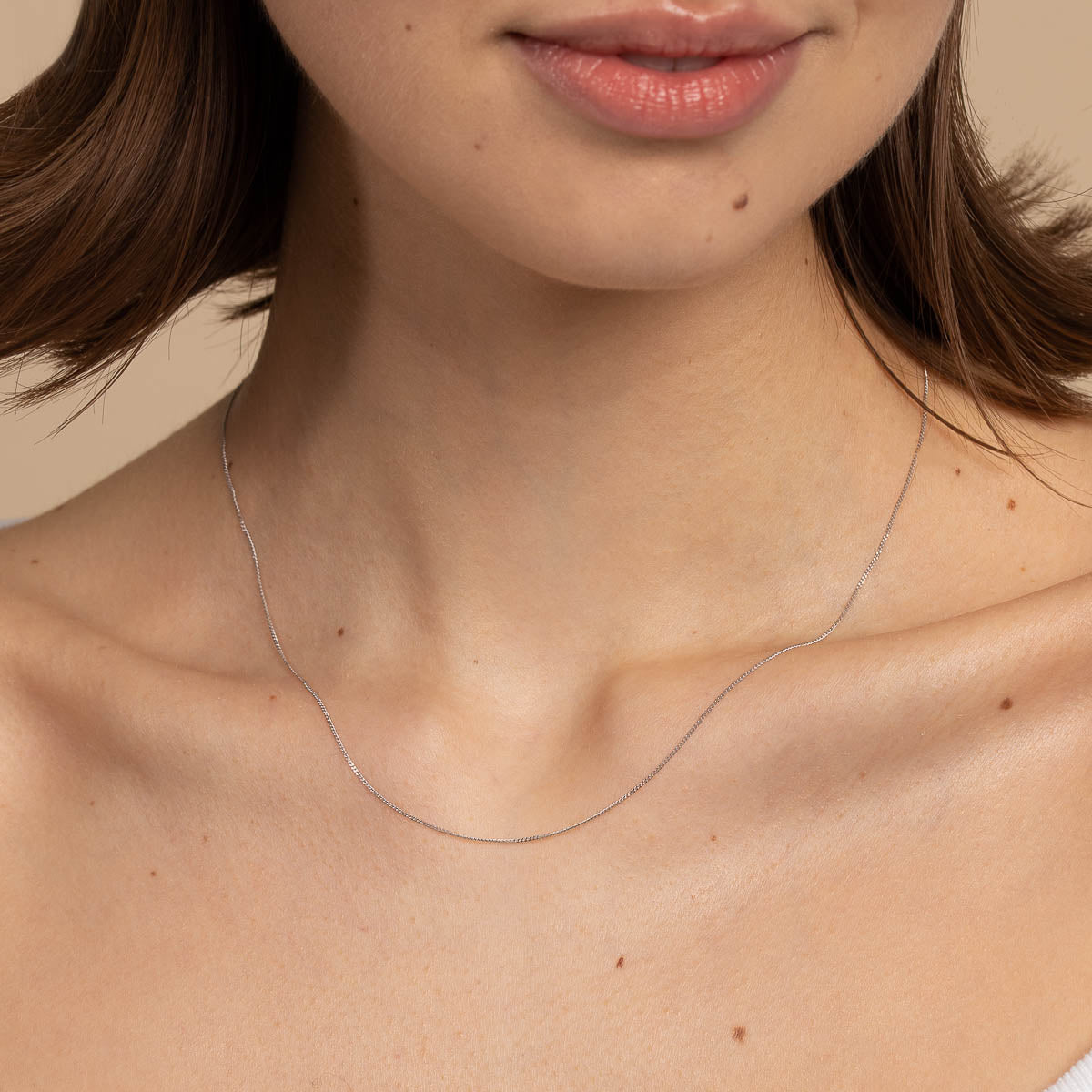 Charm Compatible Necklaces & Bracelets - Miyu Chain Necklace in Solid White Gold - - Astrid & Miyu