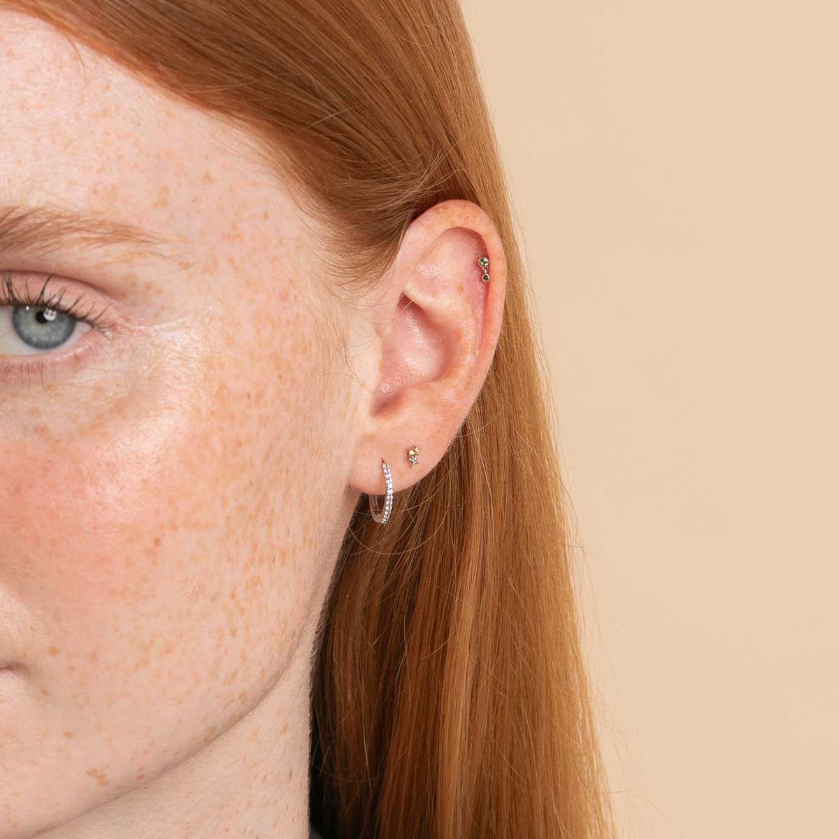 November Citrine Birthstone Earrings in Solid White Gold