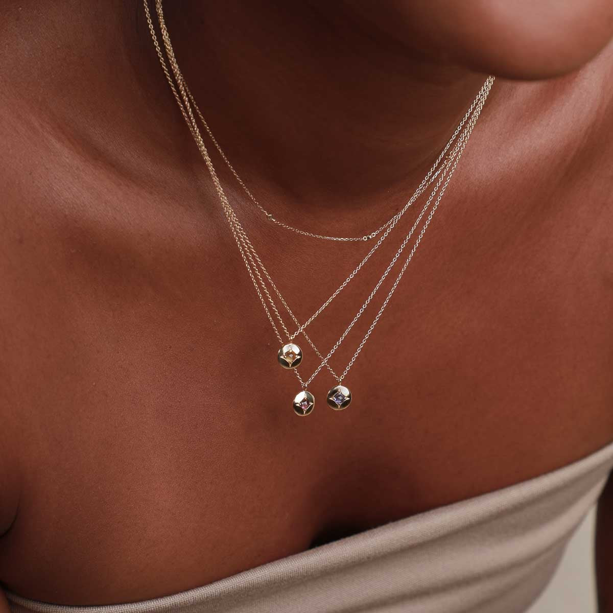 December Tanzanite Birthstone Necklace in Solid Gold