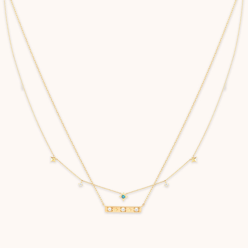 Cosmic Star Necklace Gift Set in Solid Gold
