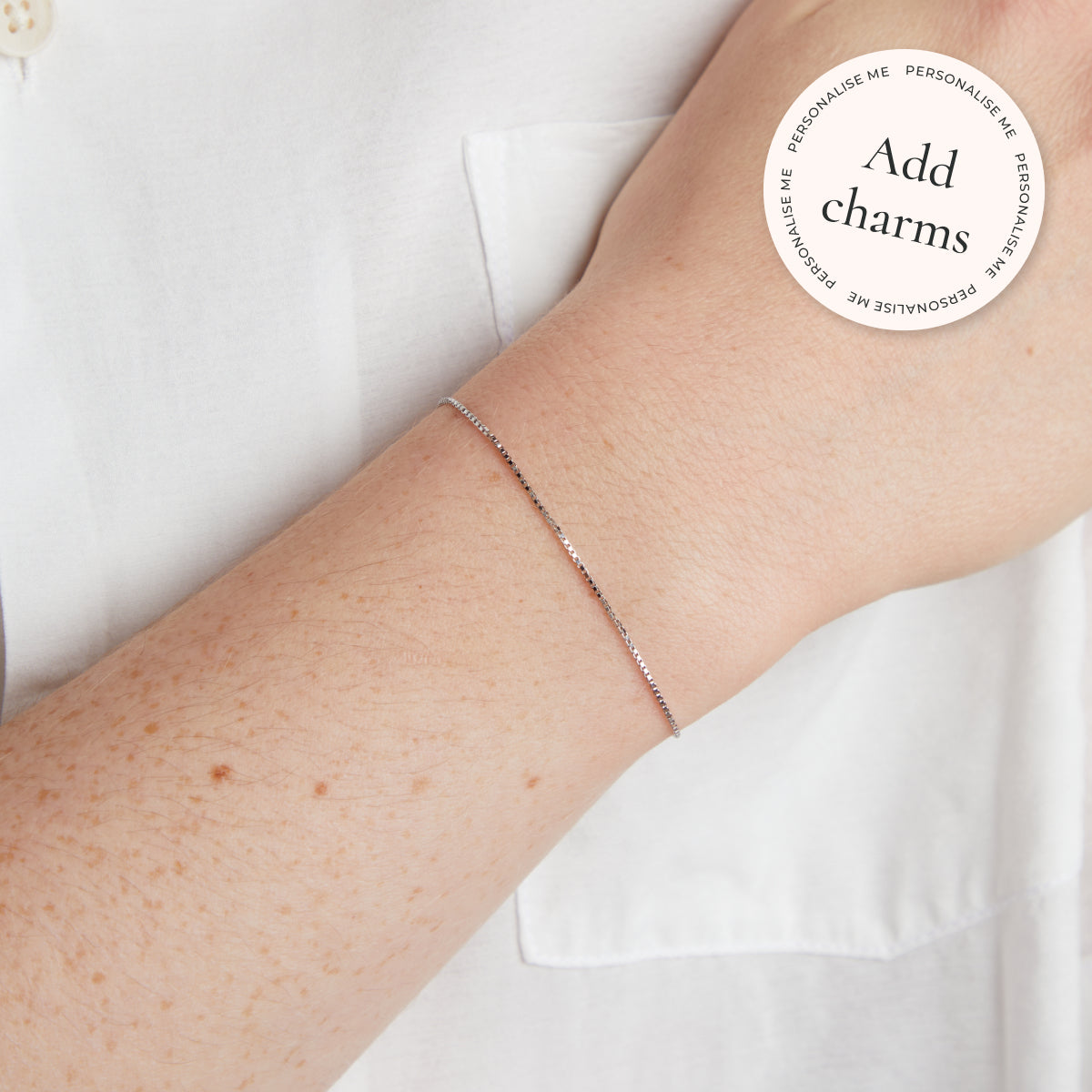 Bracelets - Shoreditch Chain Bracelet in Solid White Gold - Bracelets - Astrid & Miyu