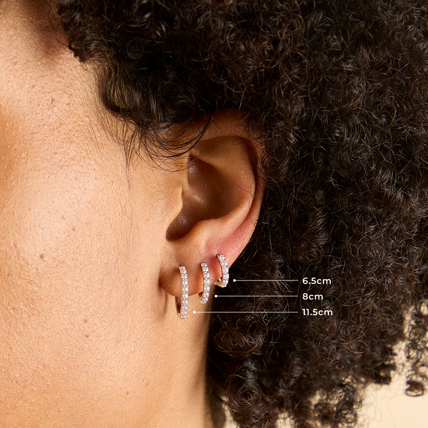 Pearl Single Hoop in Silver