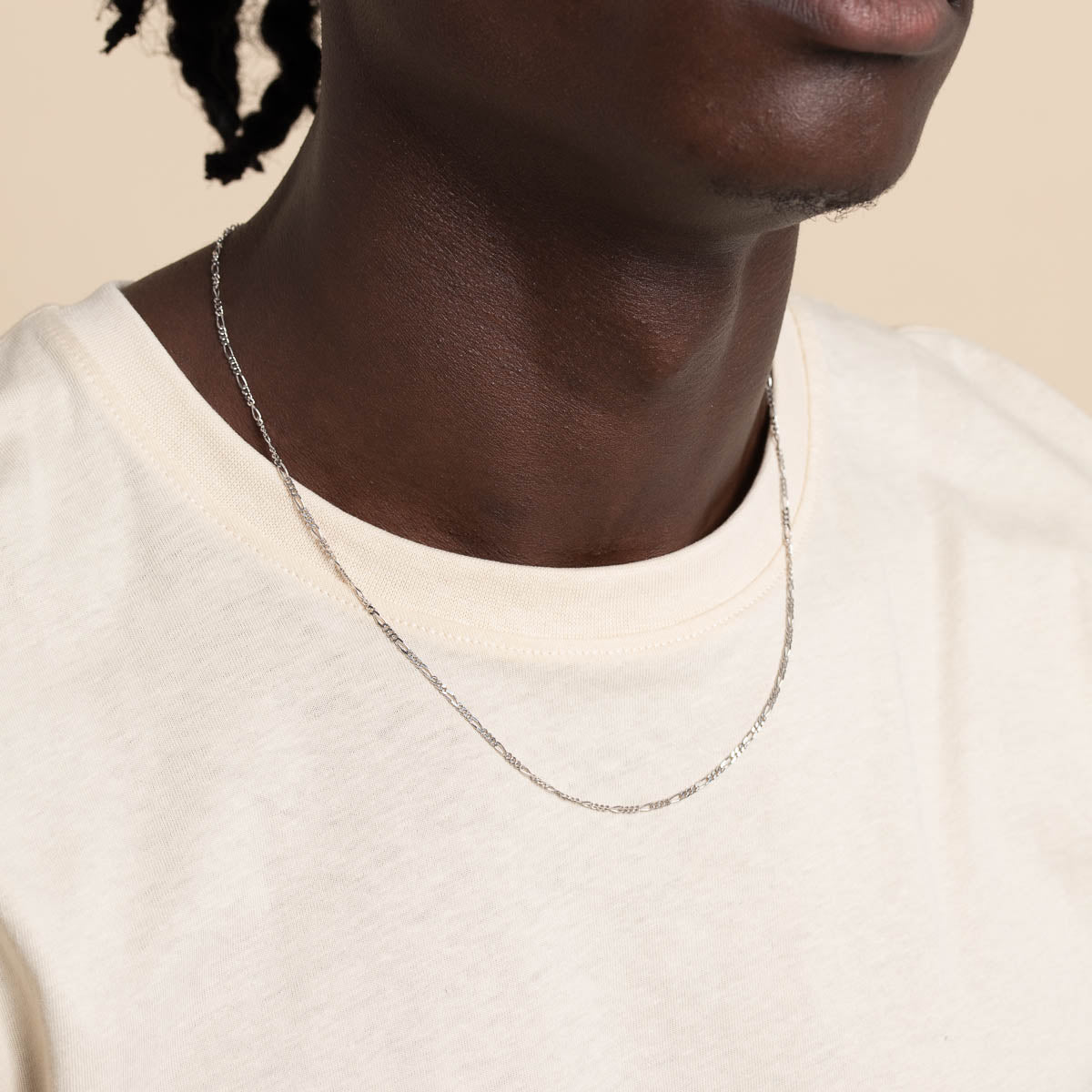 Soho Story Chain Necklace in Solid White Gold