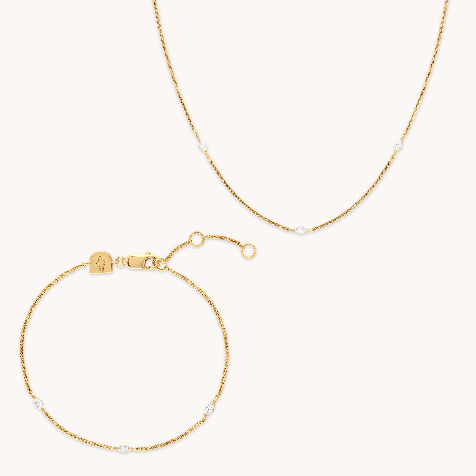 Navette Crystal Gift Set in Gold