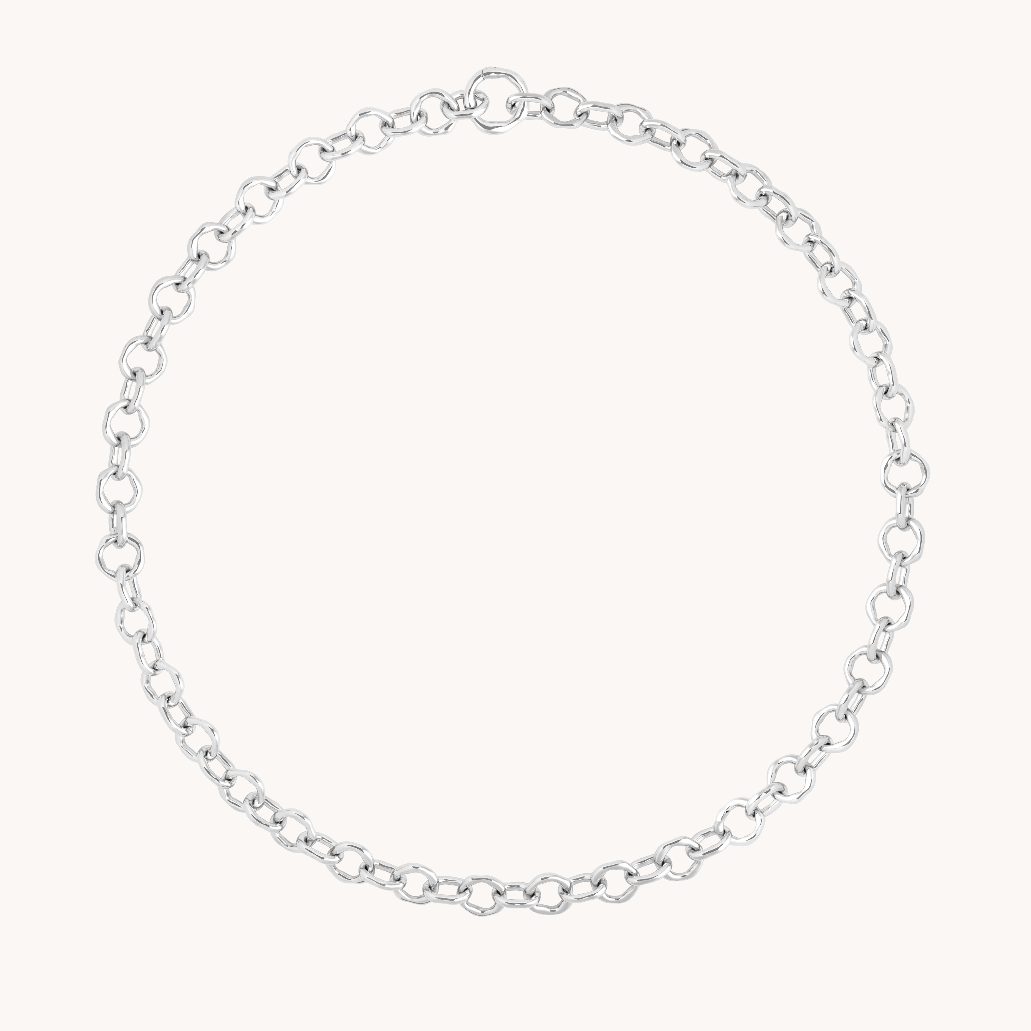 Molten Link Chain Necklace in Silver