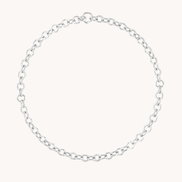 Molten Link Chain Necklace in Silver