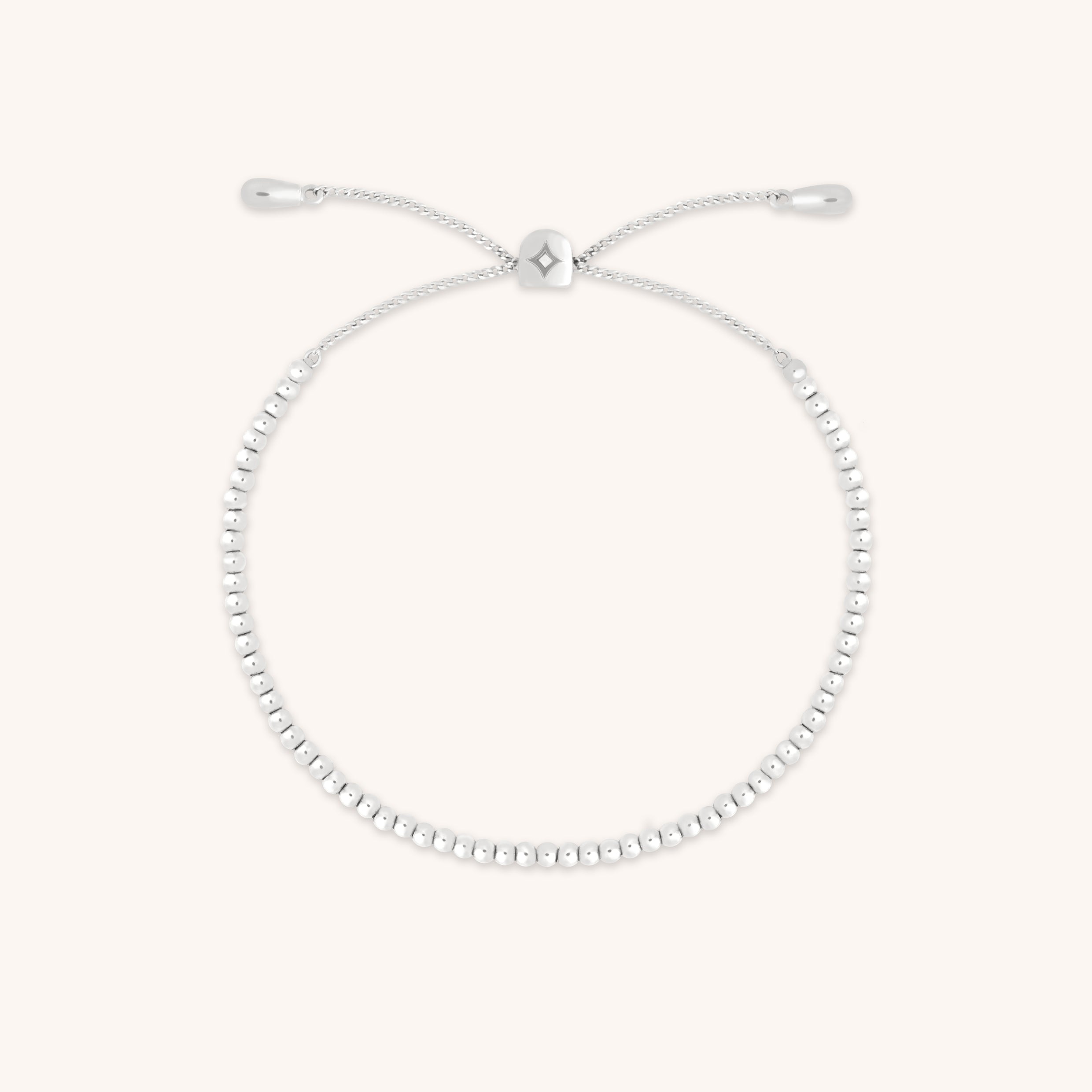 Beaded Bracelet in Solid White Gold