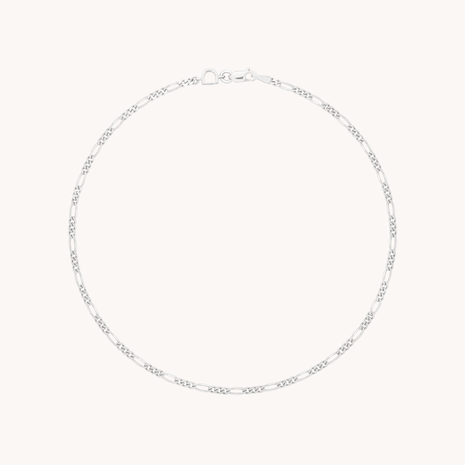 Soho Story Chain Anklet in Solid White Gold