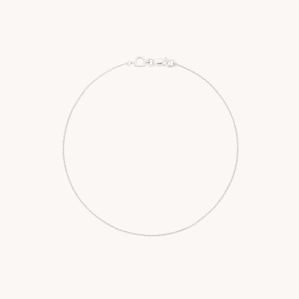 Angel Story Chain Bracelet in Solid White Gold