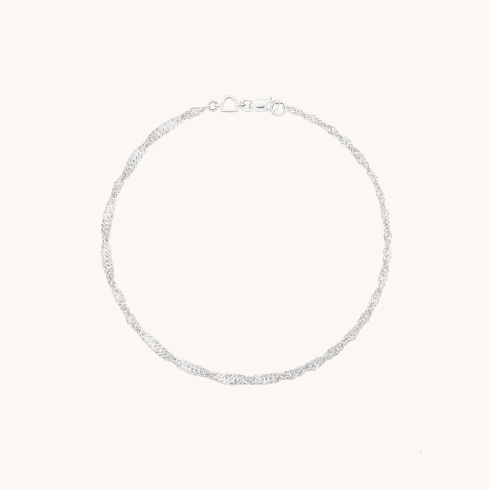Bold Astrid Story Chain Bracelet in Solid White Gold