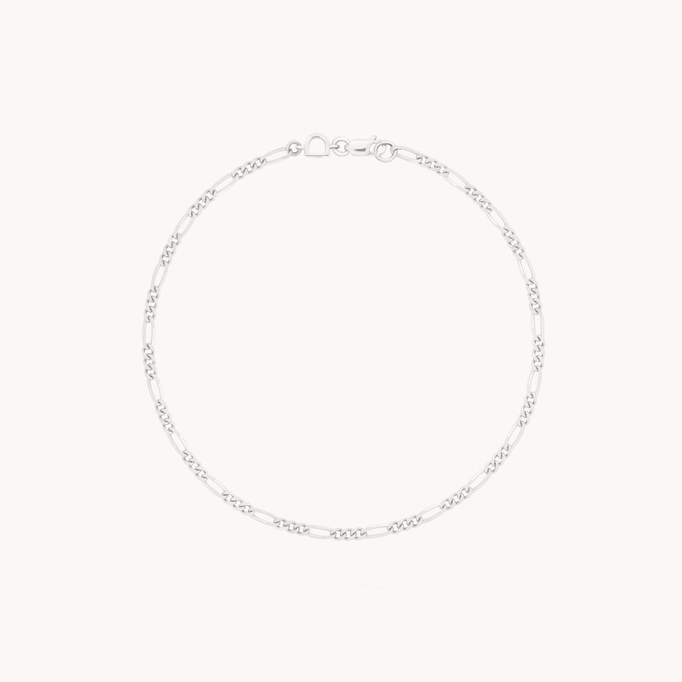Soho Story Chain Bracelet in Solid White Gold