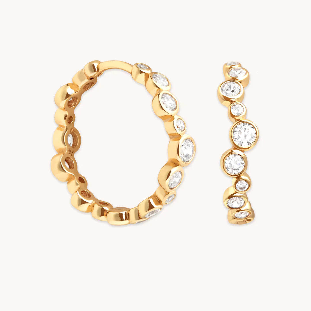 Gold hoops deals with crystals