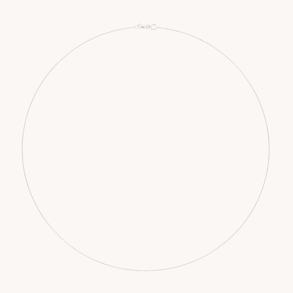 Angel Story Chain Necklace in Solid White Gold