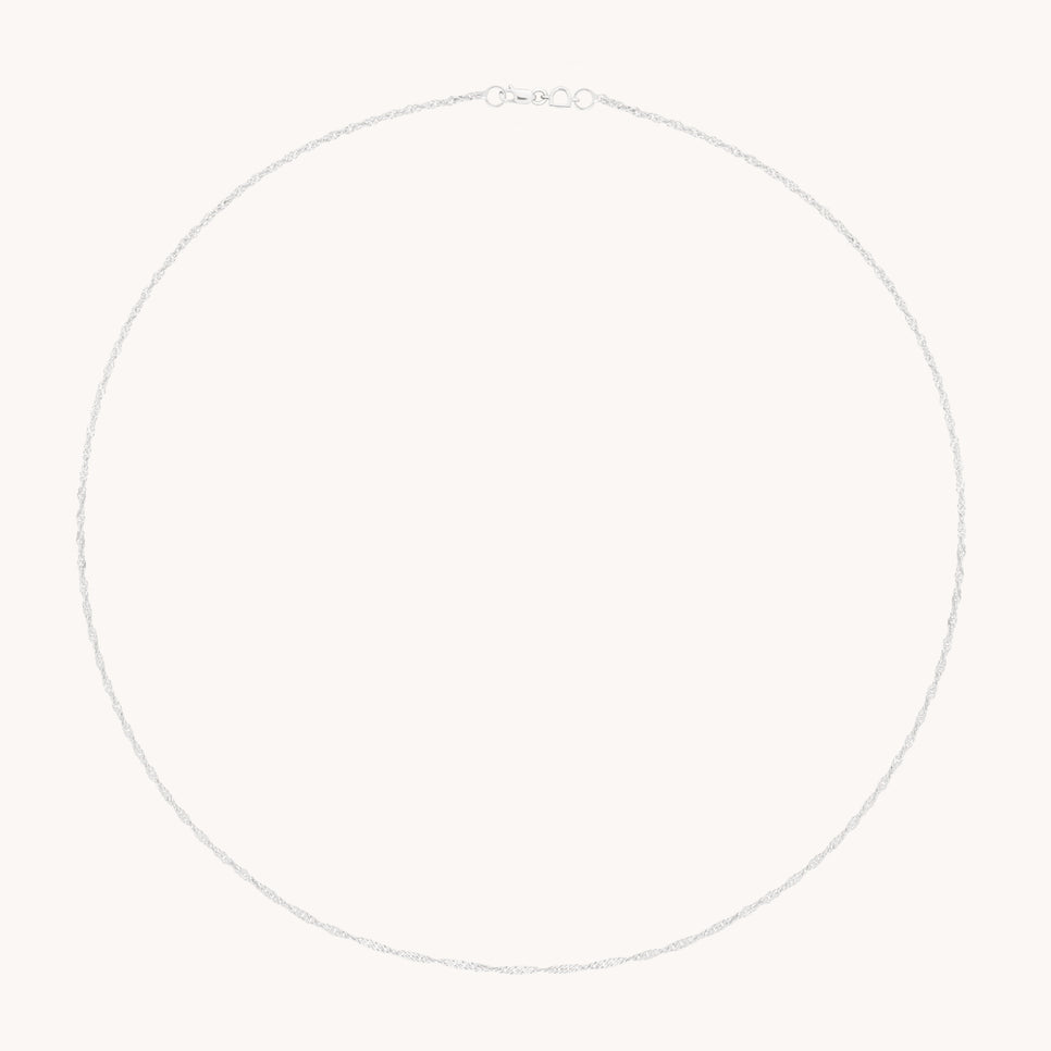 Bold Astrid Story Chain Necklace in Solid White Gold